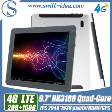 2014 New! 9.7 Inch IPS 2048*1536pixels Rk3188 Quad Core GSM 3G 4G Lte Phone Call Tablet PC (PRQ946T4G)
